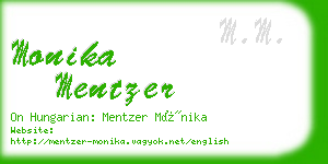 monika mentzer business card